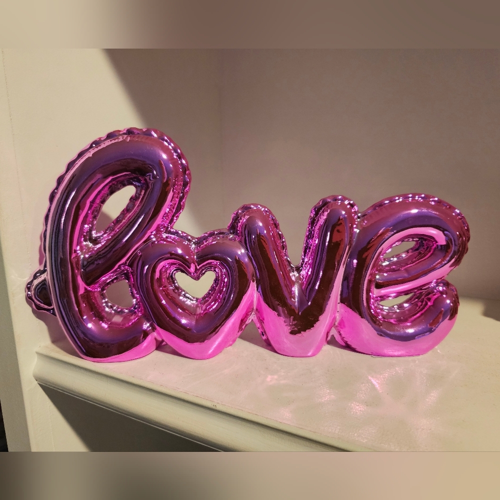 Rachel Zoe Love Balloon Tabletop Decor Valentines Day Dark Pink Figurine